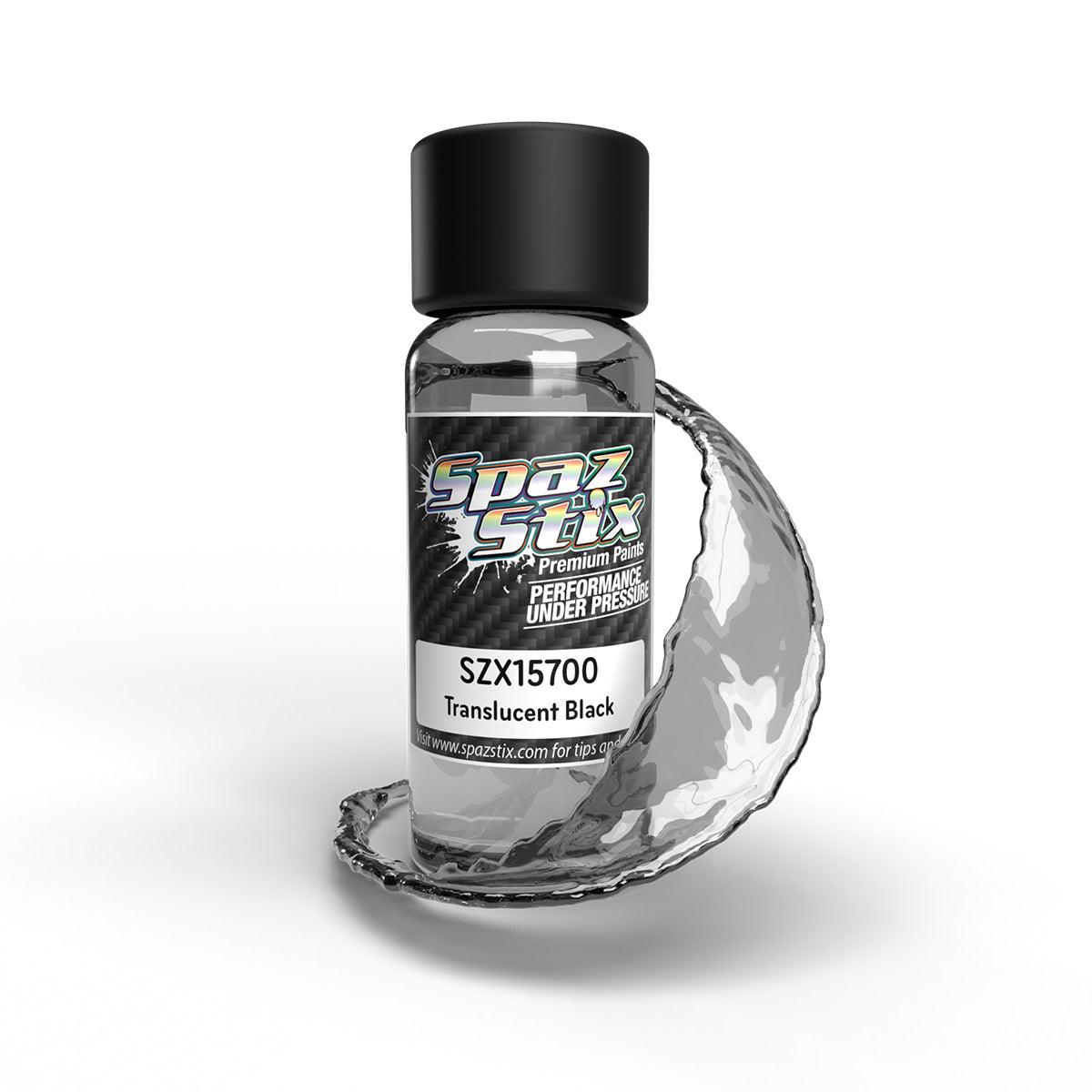 Spaz Stix 15700 Translucent Black Airbrush Ready Paint, for Window Tint/Drop Shadows, 2oz Bottle