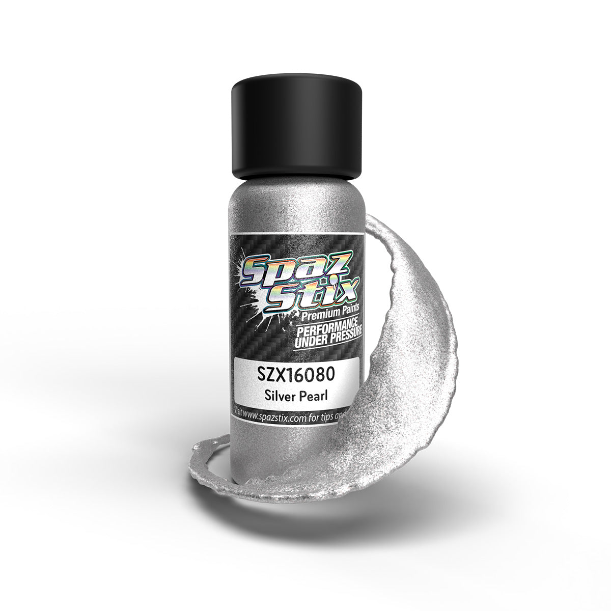 SPAZSTIX 16080 Silver Pearl Airbrush Ready Paint, 2oz Bottle