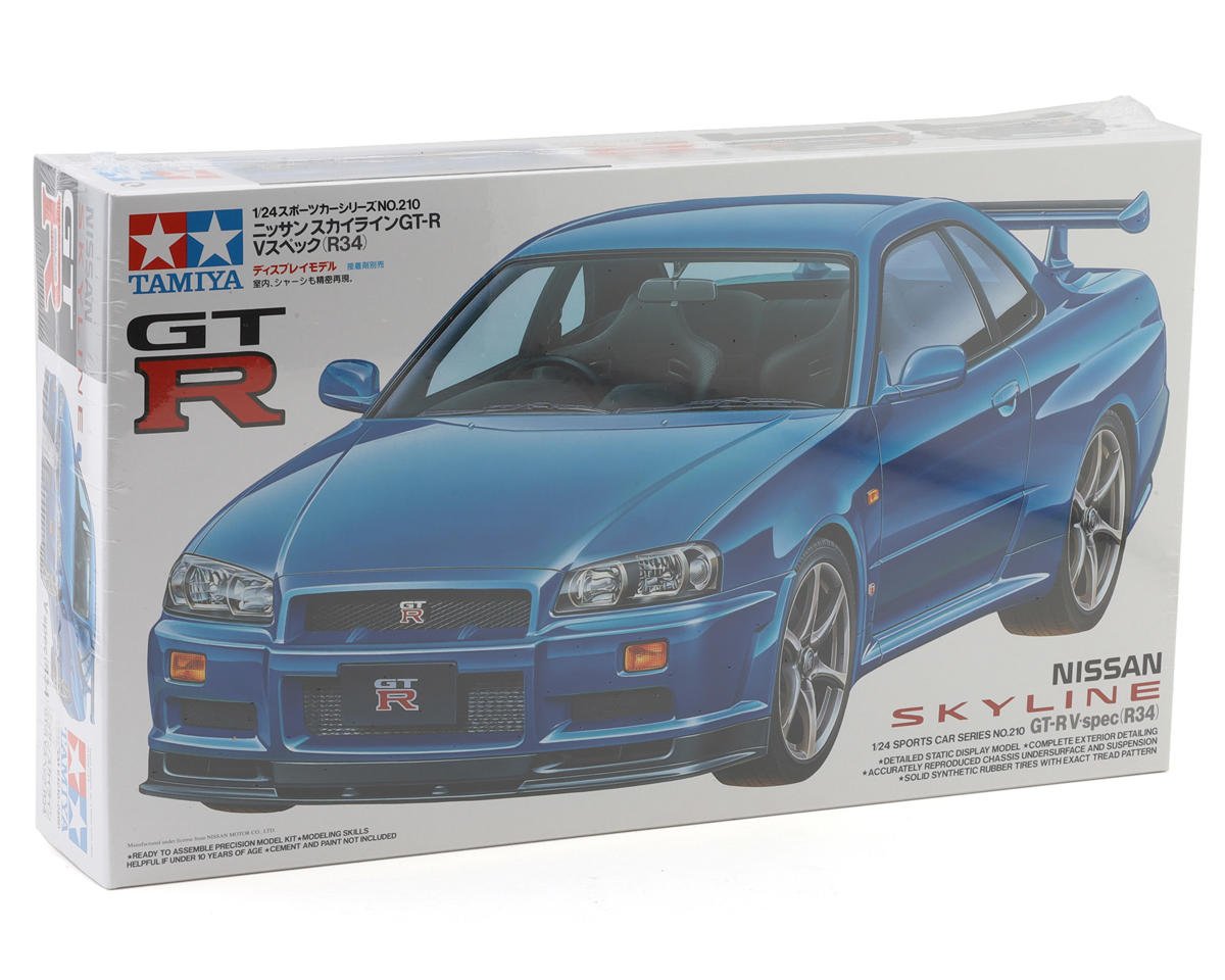 Tamiya TAM24210 1/24 Nissan Skyline GT-R V-spec (R34) Plastic Model Kit