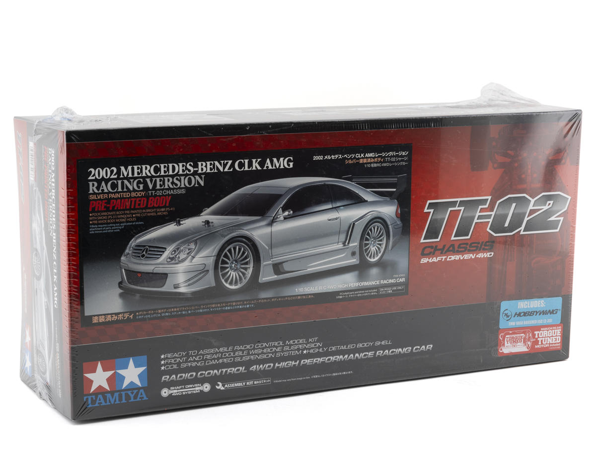 Tamiya TAM47493-60A 2002 Mercedes-Benz CLK AMG 1/10 4WD Electric Touring Car Kit (TT-02) (Pre-Painted Body)
