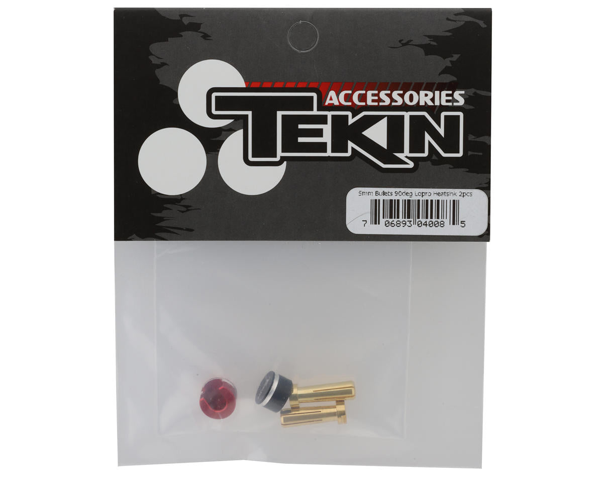 Tekin TEKTT4008 Aluminum Low Profile Heatsink Bullet Plugs w/5mm Bullets (Black/Red)