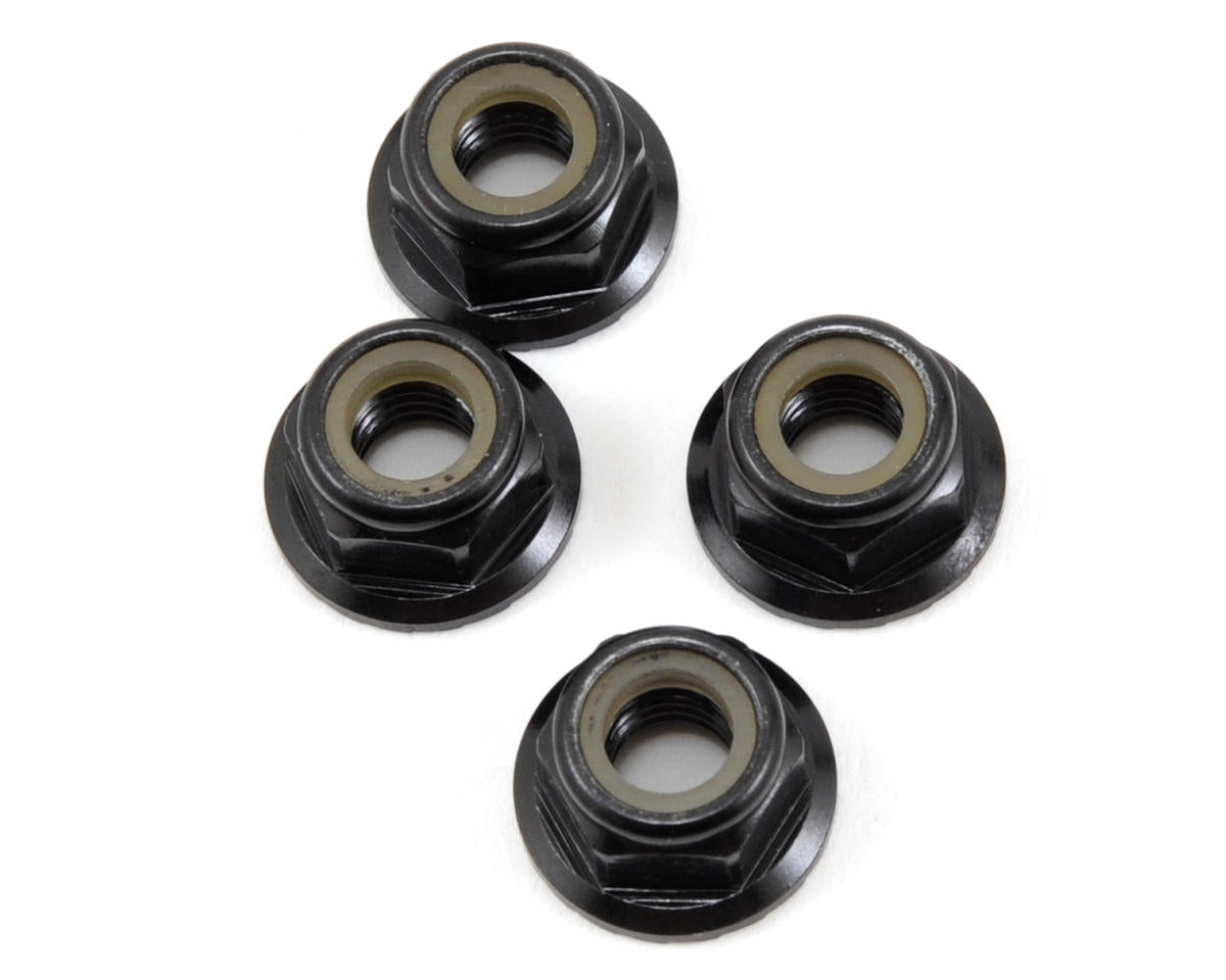 Tekno tkr1215 RC M5 Aluminum Serrated Flanged Locknut (Black) (4)