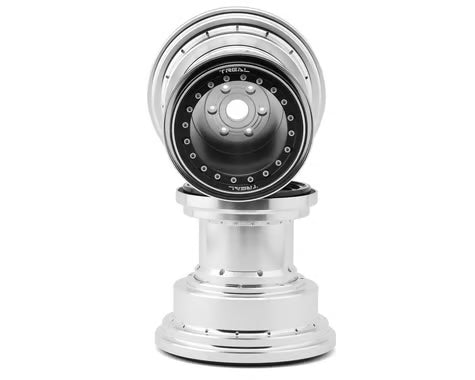 Treal Hobby Losi LMT Aluminum Monster Truck Bead-Lock Wheels (Black/Purple)