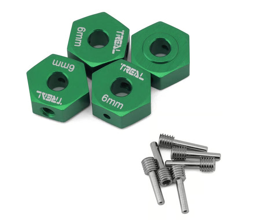 Treal Hobby Losi Mini LMT Aluminum 12mm Wheel Hex Adaptors (4) (6mm Offset)