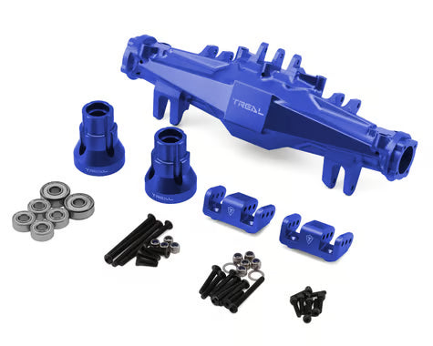 Treal Hobby Losi LMT 2.0 7075 Aluminum Rear Axle Housing Set (Silver) w/Aluminum Rear Hubs & Bottom Shock Mounts