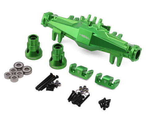 Treal Hobby Losi LMT 2.0 7075 Aluminum Rear Axle Housing Set (Silver) w/Aluminum Rear Hubs & Bottom Shock Mounts
