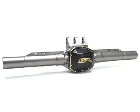 Treal Hobby Axial SCX10 Pro 7075 Aluminum Rear Axle Housing w/Brass Differential Cover