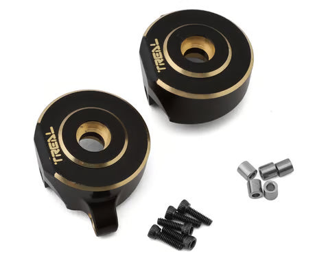 Treal Hobby Axial SCX24 Brass Front Steering Knuckles (Black) (2) (10g)