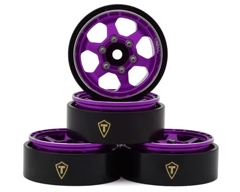 Treal Hobby Type D 1.0" Concave 6-Spok Beadlock Wheels (4) (21.2g)