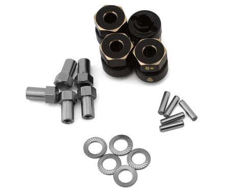 Treal Hobby Axial SCX24 Brass Front Steering Knuckles (Black) (2) (10g)