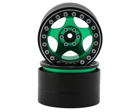 Treal Hobby Type C 2.2" 5-Spoke Aluminum 1/10 Rock Crawler Beadlock Wheels (2) (137g ea)