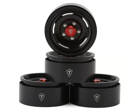 Treal Hobby 1.9" Aluminum Retro-Style Vintage Wagon Crawler Beadlock Wheels (132.5g) (4)