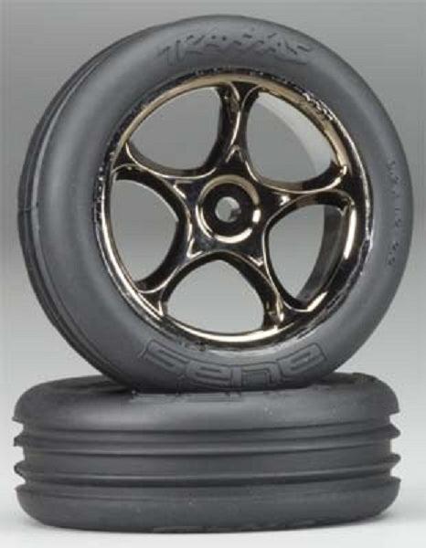 Traxxas 2471A Front Tracer Black Chrome Wheels w/ Alias Tries (2) Bandit