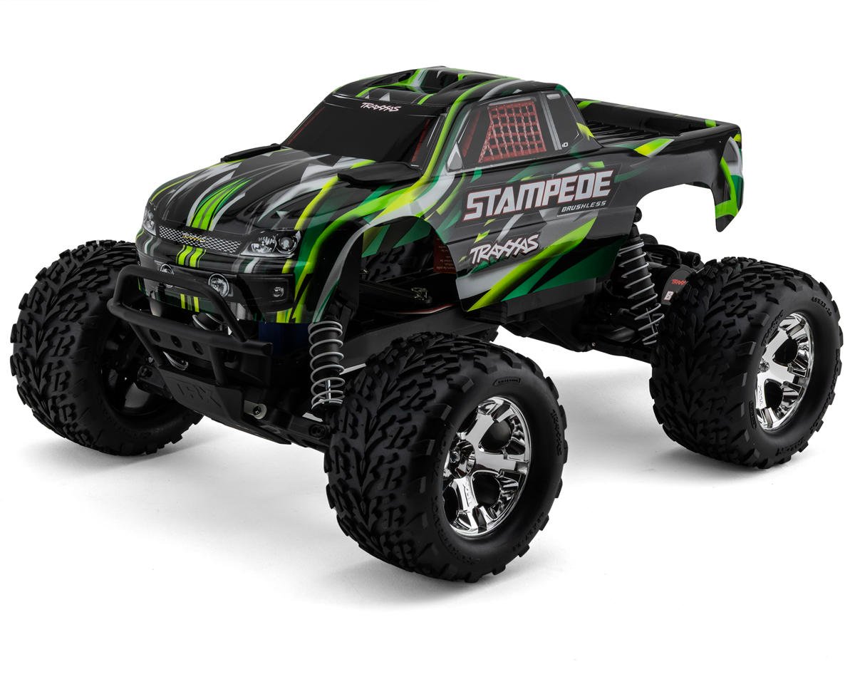 Traxxas 36354-4-GRNX Stampede BL-2s HD RTR 1/10 2WD Brushless Monster Truck (Green) w/BL-2s ESC & TQ 2.4GHz Radio