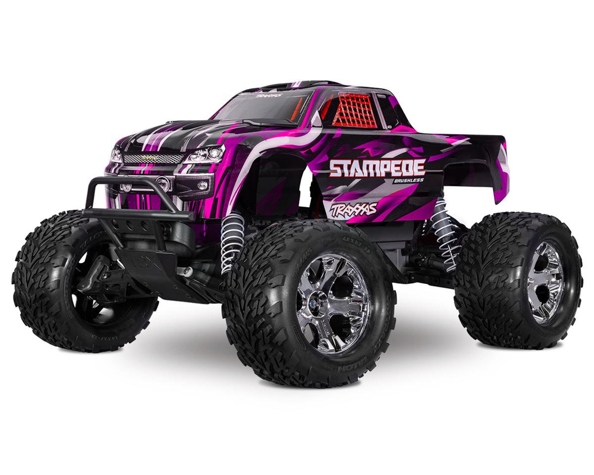 Traxxas 36354-4-PINK Stampede BL-2s HD RTR 1/10 2WD Brushless Monster Truck (Pink) w/BL-2s ESC & TQ 2.4GHz Radio
