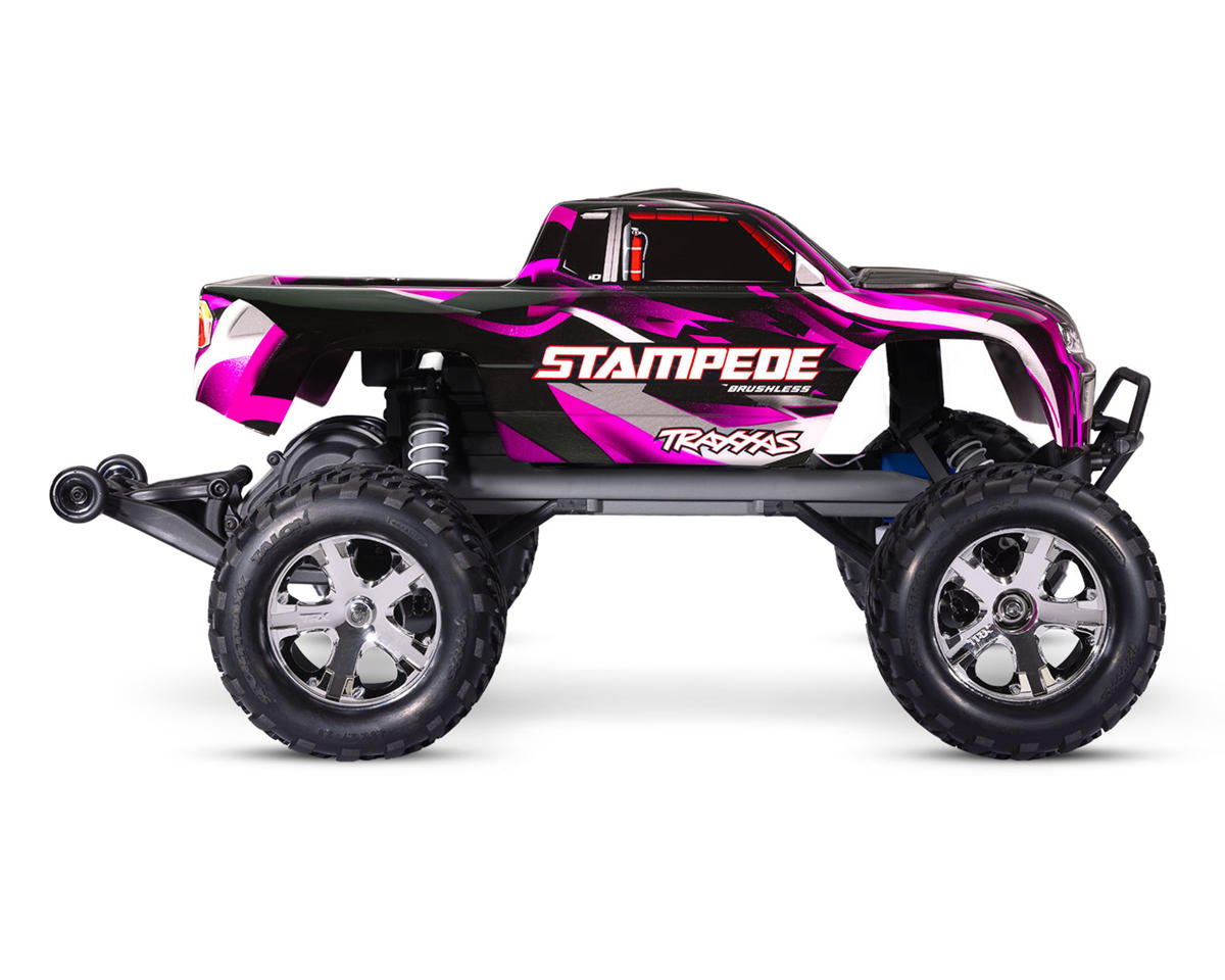 Traxxas 36354-4-PINK Stampede BL-2s HD RTR 1/10 2WD Brushless Monster Truck (Pink) w/BL-2s ESC & TQ 2.4GHz Radio