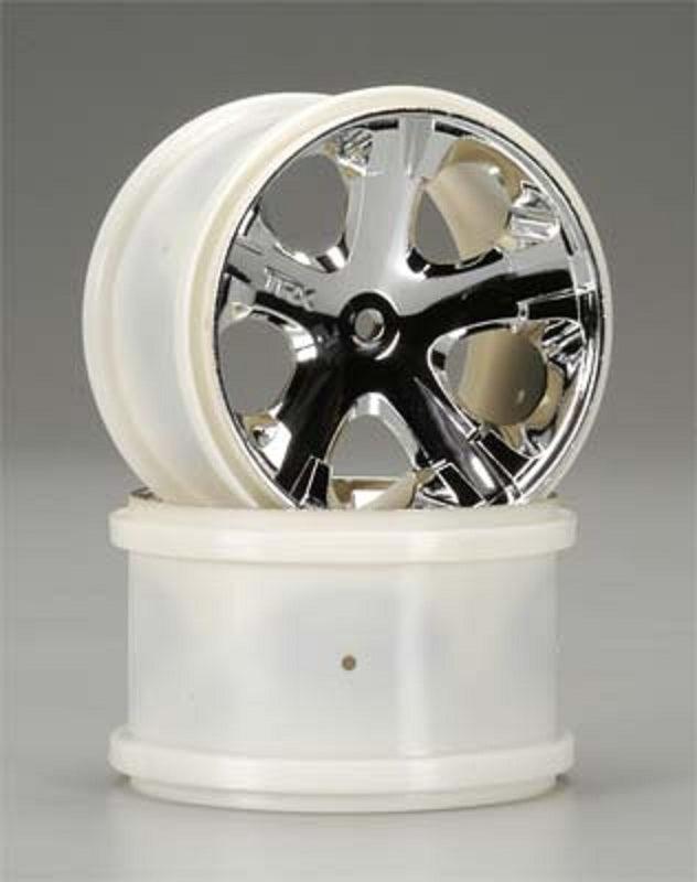 Traxxas 3772 Mirror Chrome All-Star 2.8" Wheels (2) Rear Rustler VXL XL-5 XL5