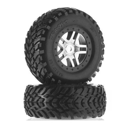 Traxxas 5975X Tire S1 Compound SCT / Split-Spoke Chrome Wheel Set (2) 1/10 Scale