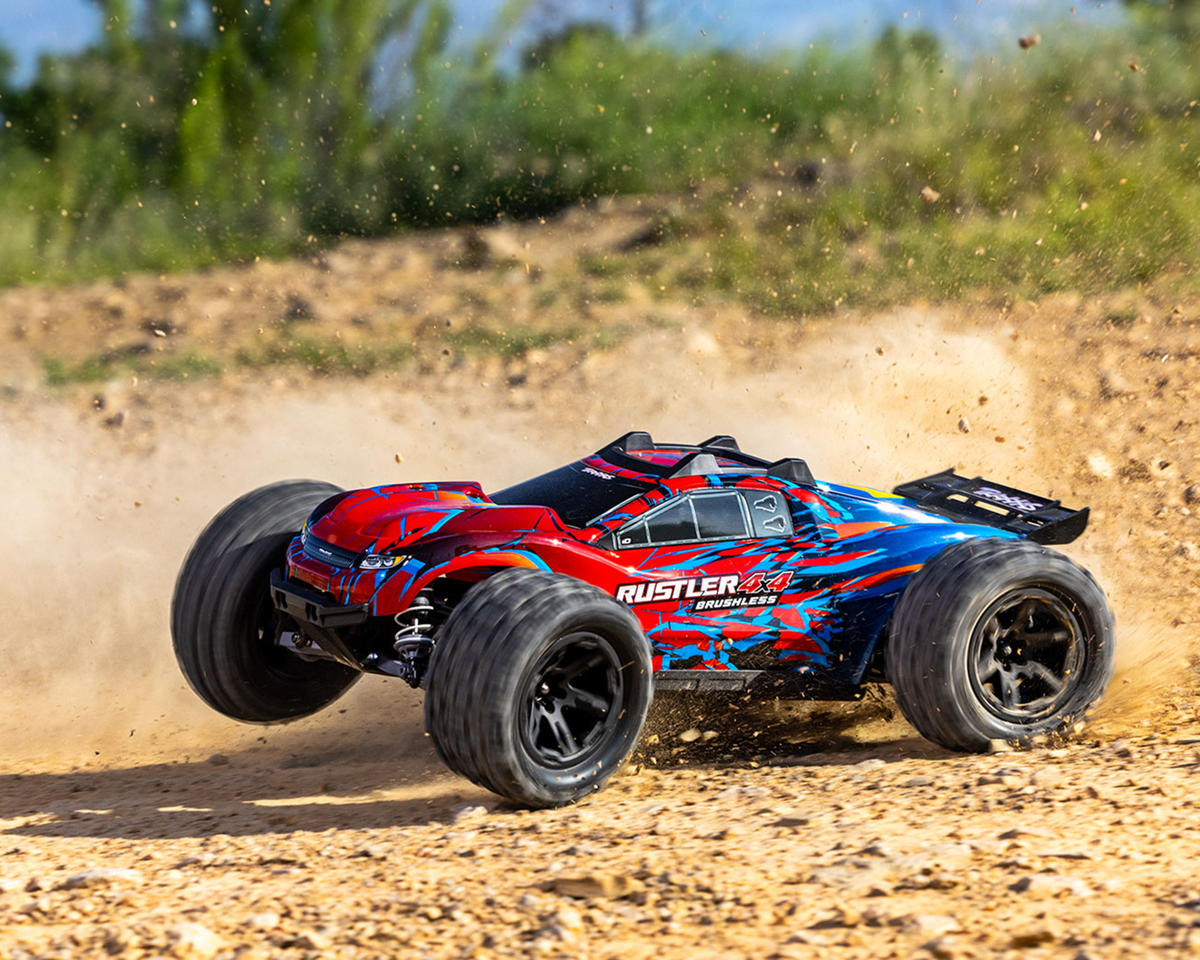 Traxxas Rustler® 67464-4-RED 4x4 VX3 1/10 RTR 4WD Brushless Stadium Truck (Red) w/VX3 ESC, TQi™ Sport 2.4GHz Radio & TSM®
