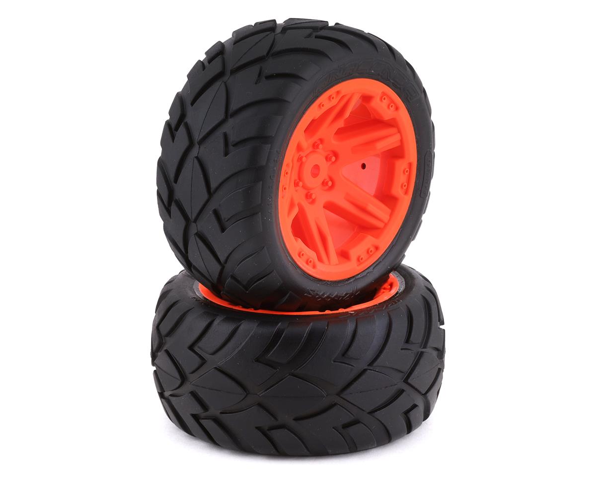 Traxxas 6768A Anaconda Pneus pré-montés 2,8" avec roues arrière électriques RXT (2) (Orange) avec hexagone 12 mm