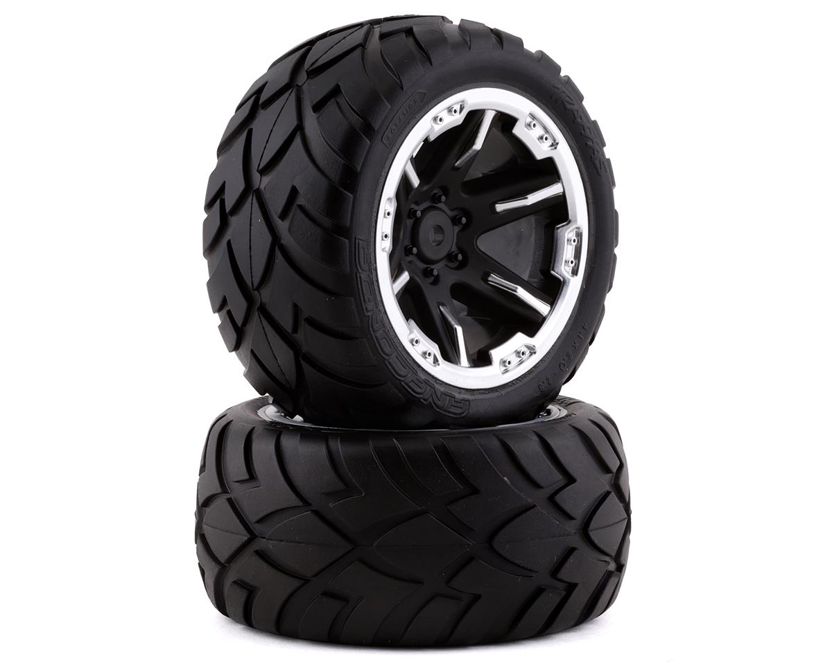 Traxxas 6768X Anaconda Neumáticos premontados de 2,8" con ruedas traseras eléctricas RTX (2) (cromo negro)