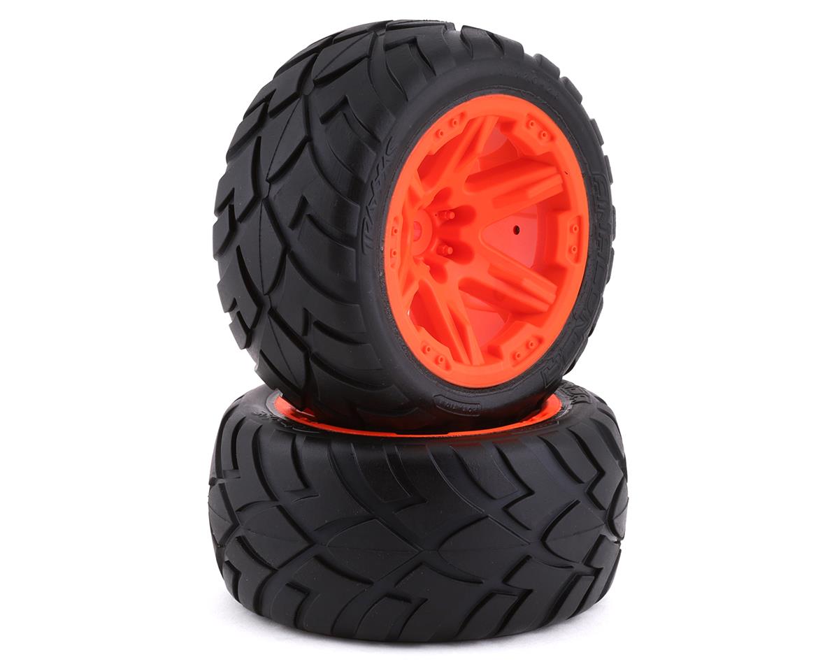 Traxxas 6775A Anaconda Pneus pré-montés 2,8" avec roues RXT (2) (Orange) avec hexagone 12 mm