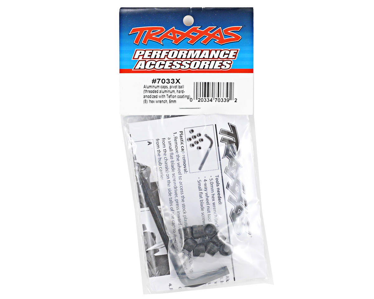 Traxxas 7033X Aluminum Pivot Ball Cap Set w/Tool (Hard-Anodized) (8)