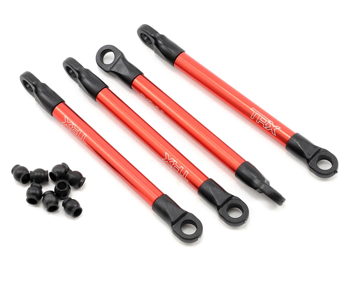 Traxxas 7118X Tiges de poussée en aluminium (rouge) (4)