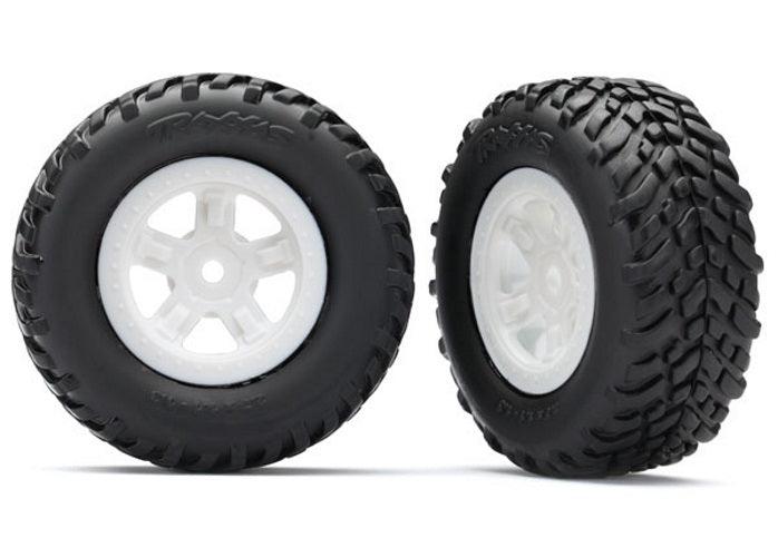 Traxxas Tires/Wheels Assembled Glued (SCT white wheels /SCT Off Road Tires)