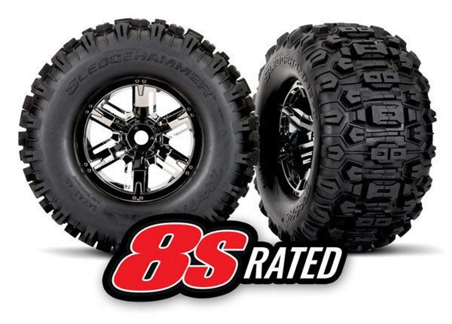 Traxxas 7774A Sledgehammer Mounted Tires & wheels Black (2) X-Maxx