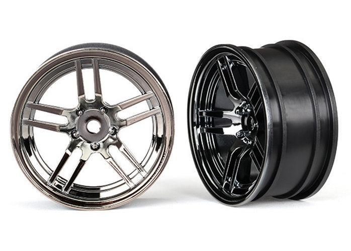 Traxxas Wheels 1.9' Split-Spoke (Black Chrome) (Front) (2) 4-Tec 2.0 Ford GT