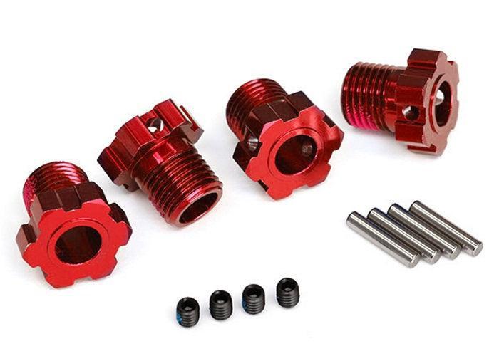 Traxxas 8654R Red 17mm Splined Wheel Hub Set (4)