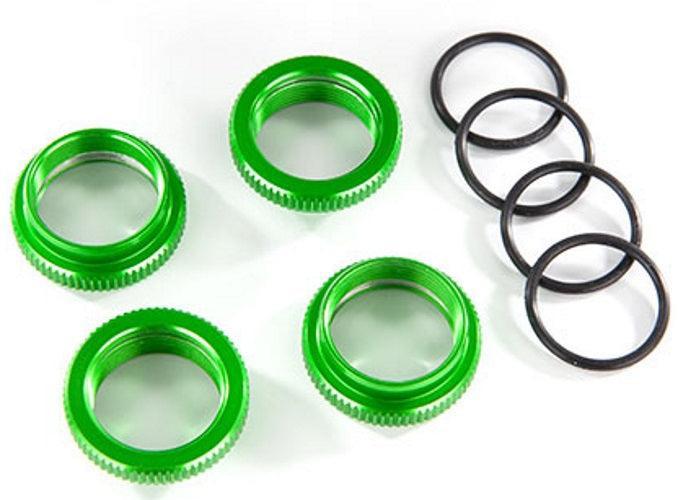 Traxxas Spring Retainer (Adjuster) Green Anodized Aluminum Shocks (4) Maxx