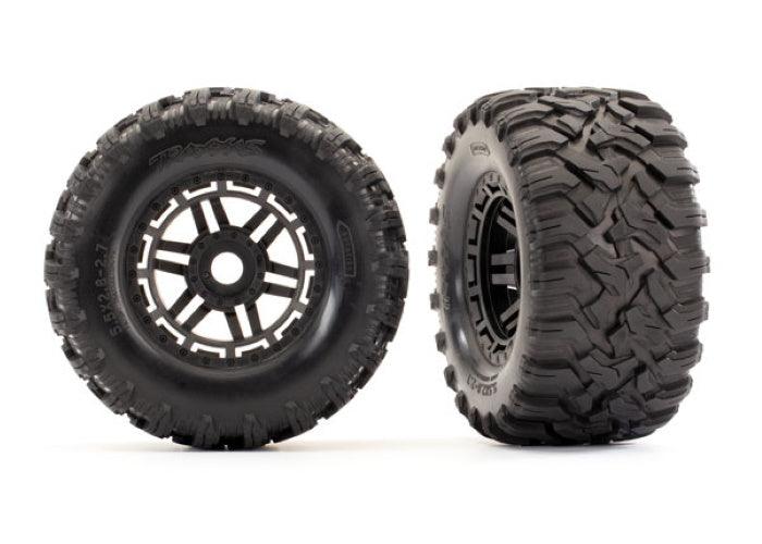 Traxxas 8972 Tire /Wheel Assembled Glued (Black Wheels Maxx All-Terrain Tires)