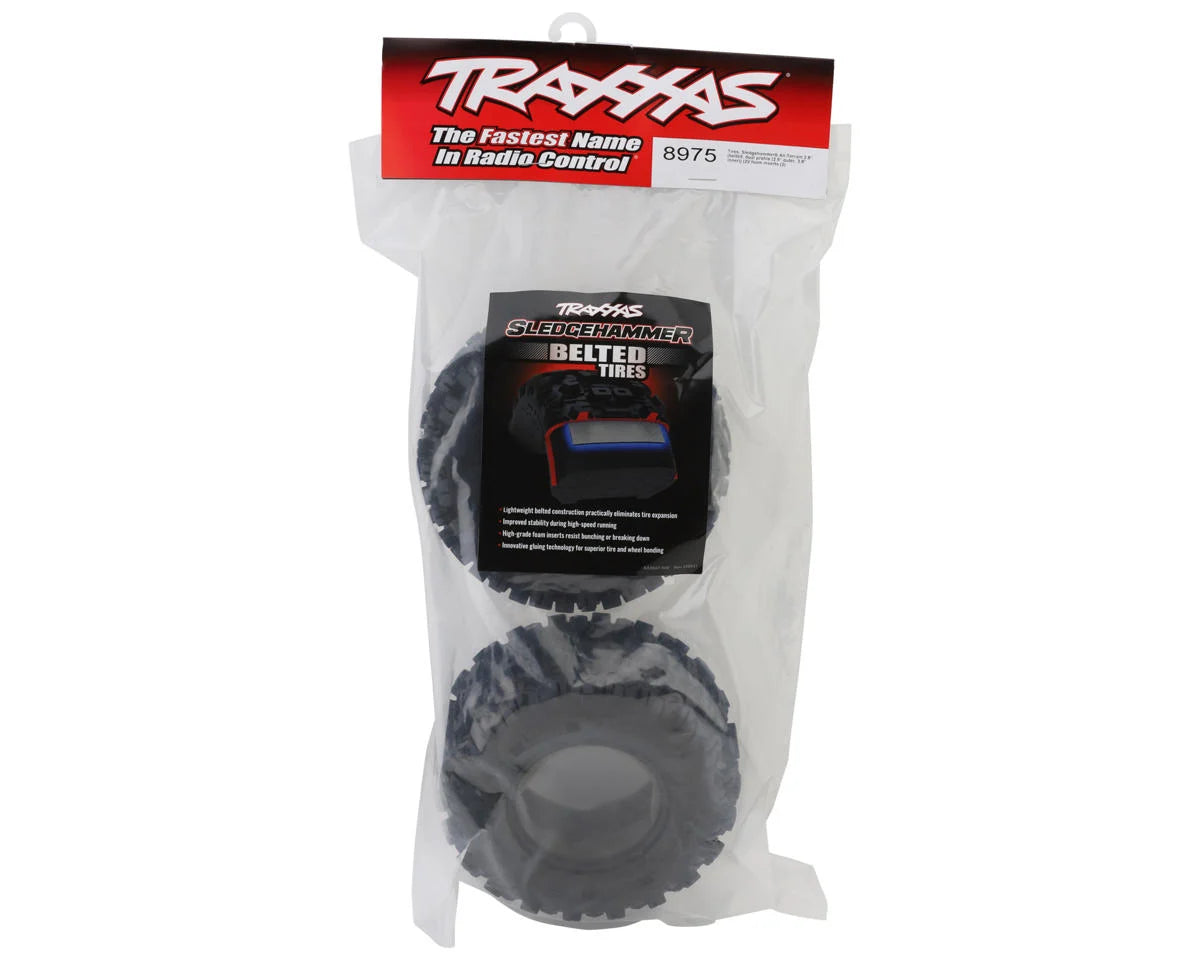 Traxxas 8975 Maxx Belted Sledgehammer 2.8" All-Terrain Tires (2) w/Foam Inserts