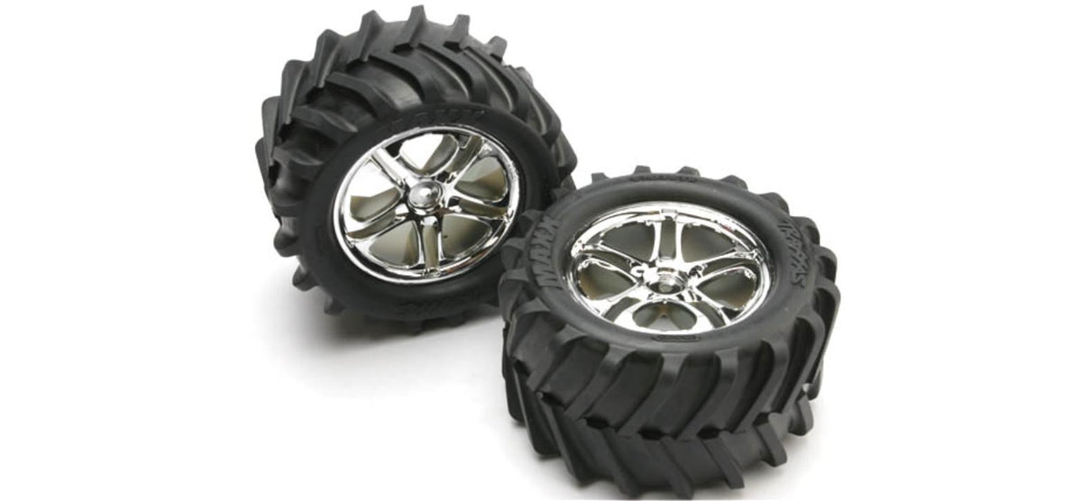 Traxxas 5173 Tires Wheels SS Chrome Maxx