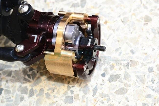 GPM BRASS PENDULUM KNUCKLE WITH ALLOY LID 9MM HEX ADAPTER TRAXXAS TRX-4 BLACK