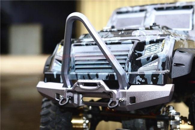 GPM ALUMINUM FRONT BUMPER WITH D-RINGS SPIKED DESIGN TRAXXAS TRX-4 / TRX-6 BLACK