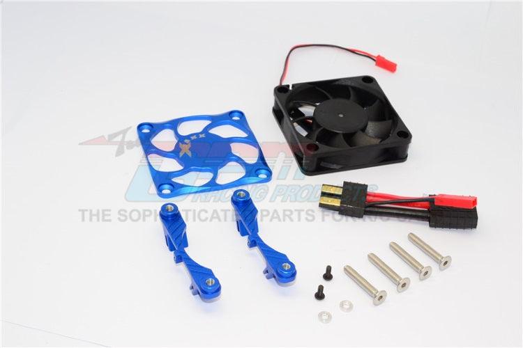 GPM ALUMINUM MOTOR HEATSINK WITH COOLING FAN TRAXXAS X-MAXX BLUE