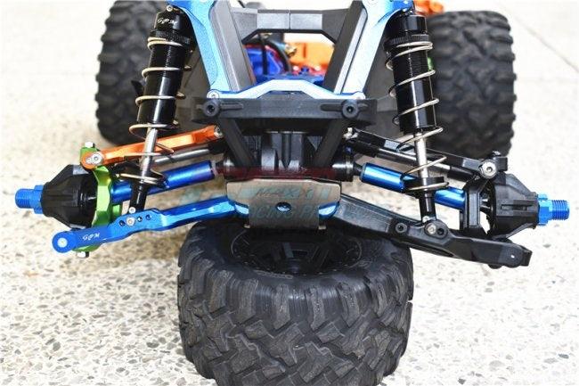 GPM HARDEN STEEL F/R ADJ CVD DRIVE SHAFT HEX ADAP WHEEL LOCK TRAXXAS MAXX BLUE