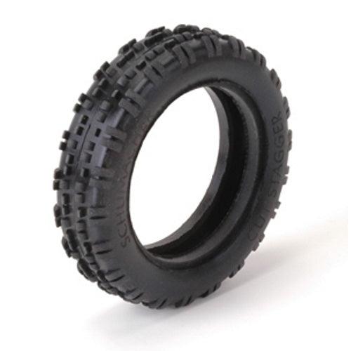 Schumacher U6759 Cut Stagger Yellow Slim Tires (2) 1/10 Buggy