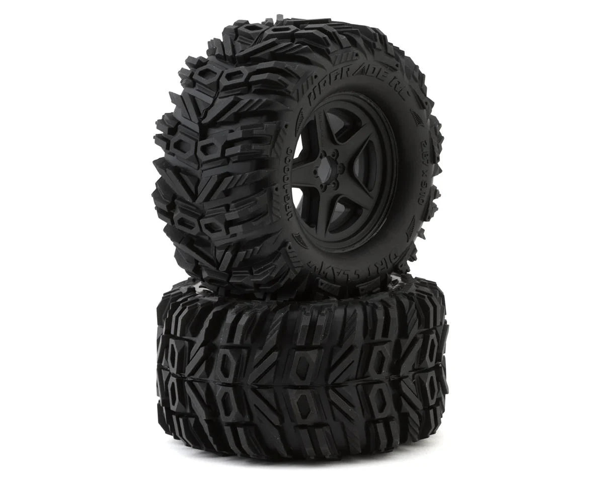 UpGrade RC UPG-10000 Dirt Claw 2.8" Pre-Mounted All-Terrain Tires w/5-Star Wheels (2)