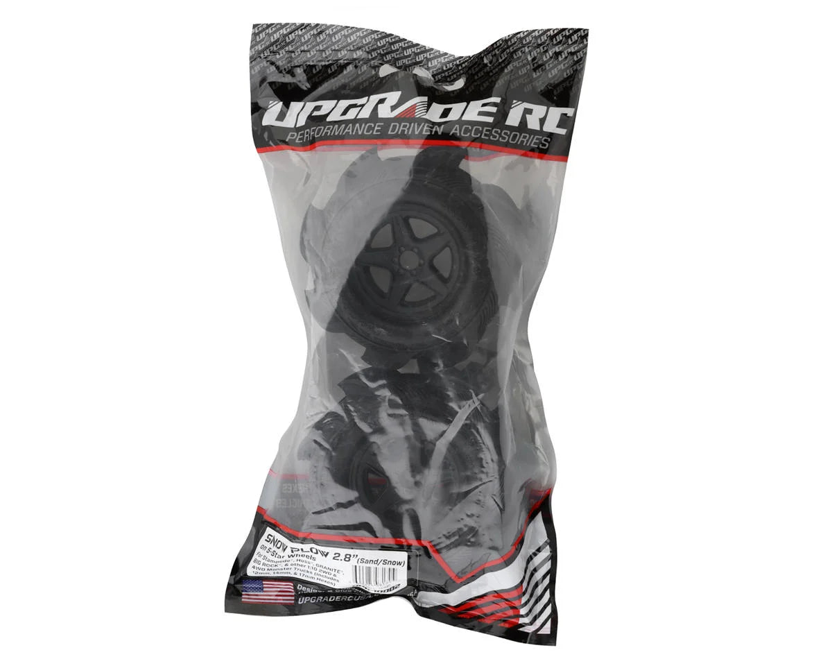 UpGrade RC UPG-10002 Snow Plow 2.8" Pre-Mounted Sand/Snow Tires w/5-Star Wheels (2)