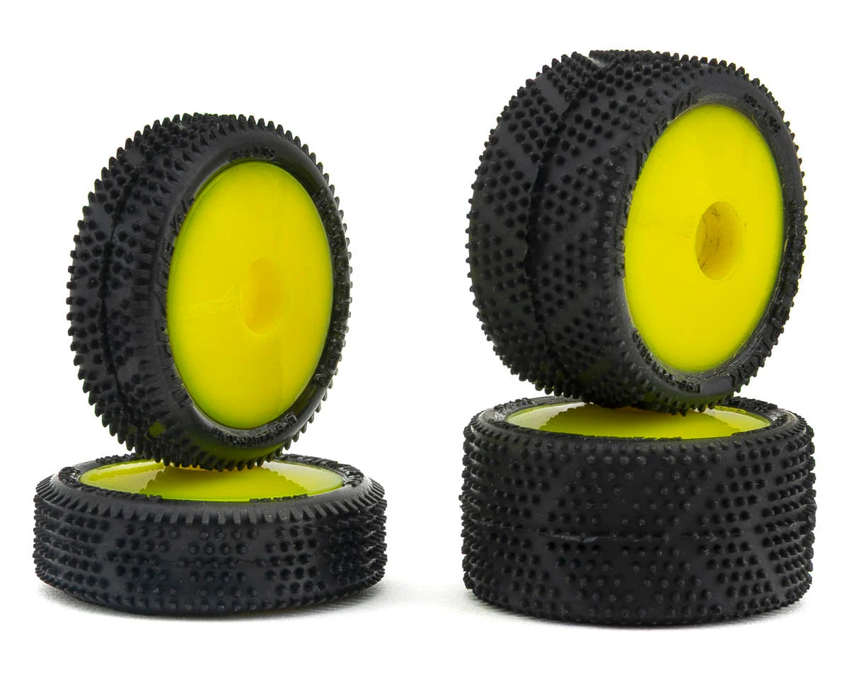 UpGrade RC UPG-10011-Y Micro Spiker Pre-Mounted Front and Rear Carpet Tires for Losi® Micro-B (Yellow)