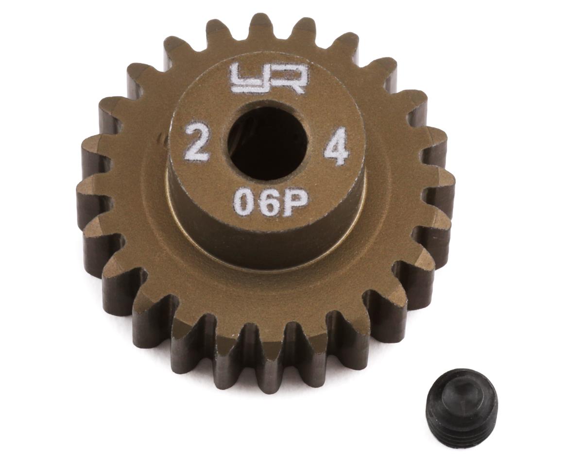 Yeah Racing MG-06P24T Mod 0.6 Piñón de aluminio con revestimiento duro (24T)