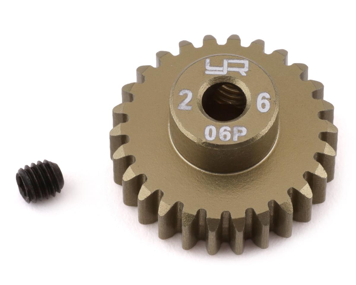 Yeah Racing MG-06P26T Mod 0.6 Piñón de aluminio con revestimiento duro (26T)