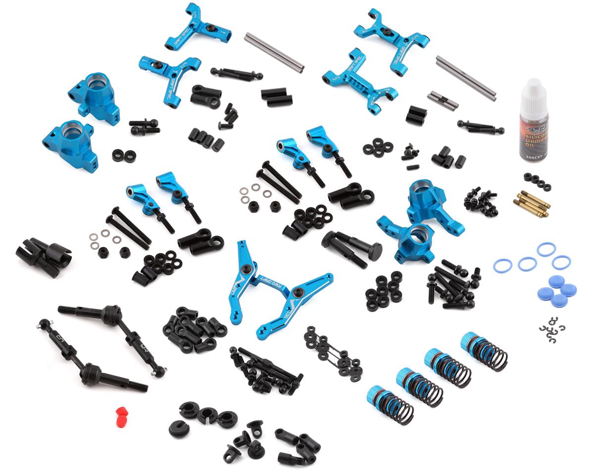 Yeah Racing TATT-S03BU Kit de conversion de dérive RWD en aluminium Tamiya TT-02 (bleu)