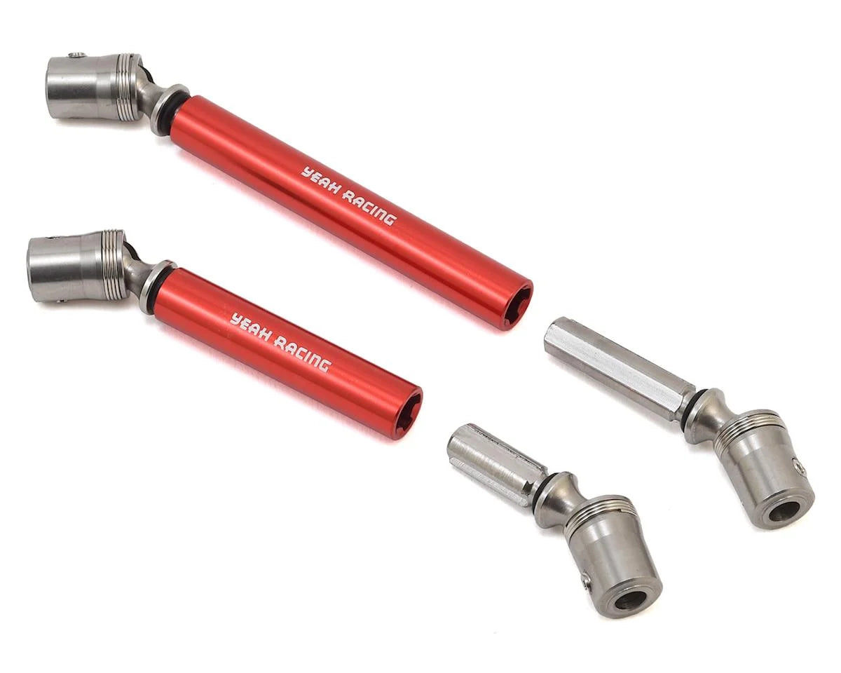 Yeah Racing YEA-TRX4-015RD Stainless Steel Front & Rear Center Shaft Set for Traxxas TRX-4 (Red)