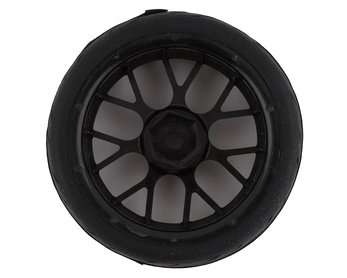 Yeah Racing WL-0109 Spec T Pre-Mounted On-Road Touring Tires w/CS Wheels (Black) (4) w/12mm Hex & 3mm Offset