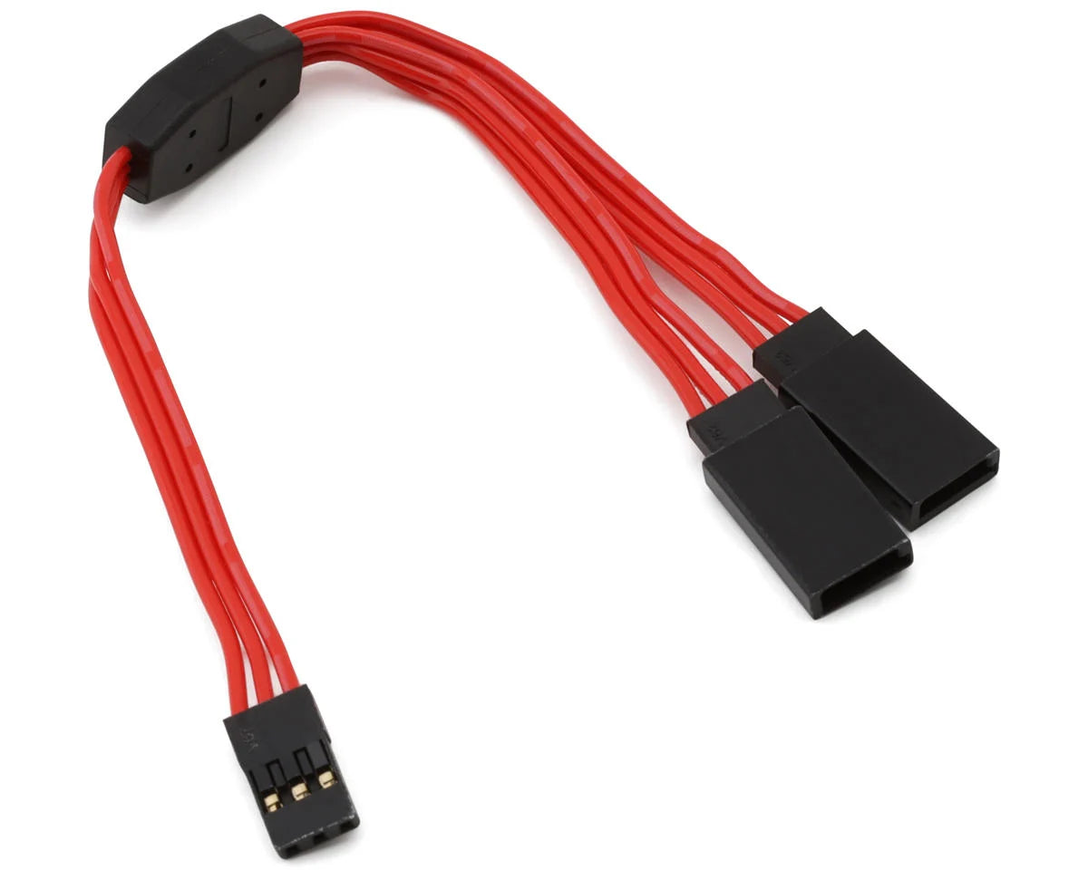 Yeah Racing YEA-WPT-0154RD 60-Core Y-Harness High Current Servo Extension Lead (Red) (JR/Futaba Plug) (150mm)